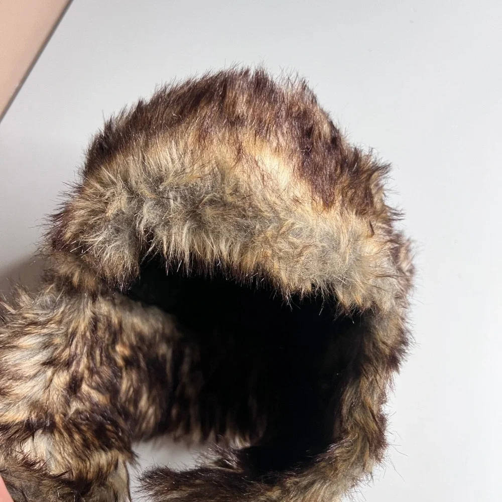 Dickies Brown Faux Fur Trapper Hat Ear Flap Hunting Winter Cap OSFM‎ RN115665